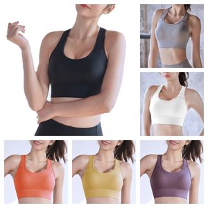 Hoge impact yoga-bh's voor dames Gewatteerde sport-bh's Workout-bh's Racerback yoga-bh Crop-tanktop met ingebouwde plank BH