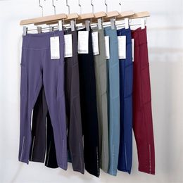 LUU Leggings Pantalones rápidos y deportivos Diseñador de lujo Noche de mujer Correr al aire libre Pantalones de yoga ajustados con múltiples bolsillos de cintura alta jo308z