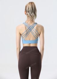 Luu Tanks Camis diseñador de chándal Uarun para mujer Sports Cross Cross Back Ocho bar de yoga sujetador Fitness desnudo