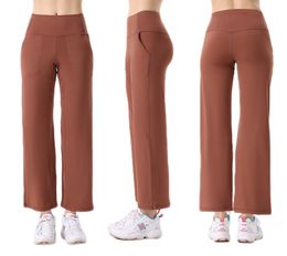 LUU Womens Leggings Designer survêtement Pantalons de yoga Sports pour femmes Taille haute Pantalon large 28 "Longueur intérieure Haute Élastique Pantalon évasé décontracté Fitness Pantalon de yoga