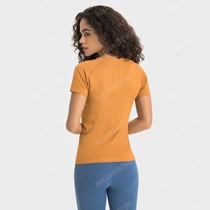 LUU T-shirt pour femme - Haut classique à manches courtes et col rond - Coupe ajustée - Respirant - T-shirt de sport - Costume de yoga pour femme