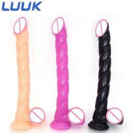 LUUK Long 31 cm Gode Ventouse Dick Stimuler Massage Vaginal Masturbation Femme Réaliste Pénis Q0508286O