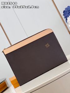 LUUT M82540 # 10A kwaliteit nieuwe luxe winkelmode tas unisex zakelijke clutch Europese en Amerikaanse mode eenvoudige klassieke portemonnee kaarttas puur lederen tas