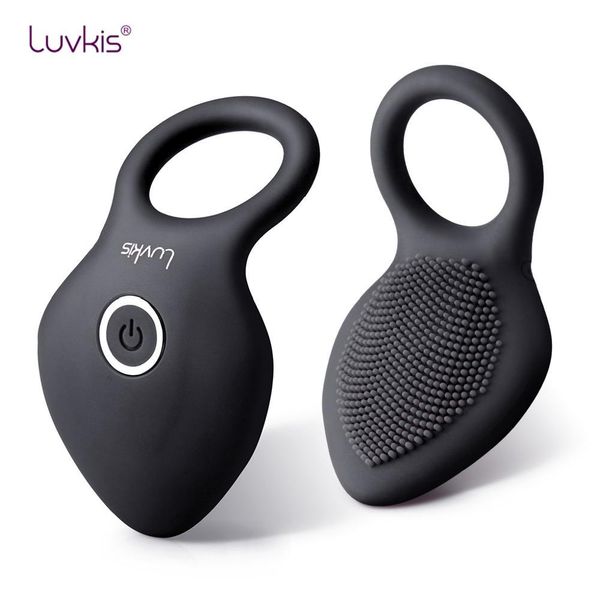 Luvkis 10 Velocidades Pene Vibrador Anillos Masculinos Duradero Vibrador Cock con Anillo Masajeador Cepillo Silicona Juguetes Sexuales USB Cargado T200510