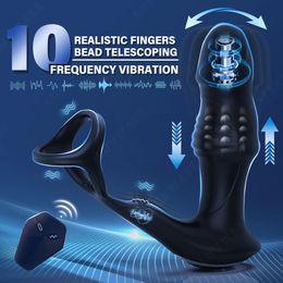 Luvwake Prostaat Massager Anal Vibrator 9 Wiggling stuwkracht met pikring Buttplug afstandsbediening Seks speelgoed P Sport 240423