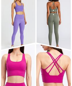 LUwomen-1184 Vrouwen Casual Yoga Outfit Set Sport Tops Nieuwe Yoga Pak Schoonheid Terug Fitness Bh Hoge Taille Legging Vrouwelijke Yoga Kleding Sets