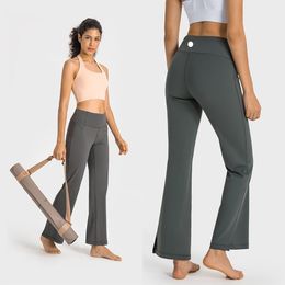 Pantalon de Yoga à jambes larges pour femmes, pantalon évasé de danse, de Fitness, de survêtement de sport, à la mode, LUwomen-992