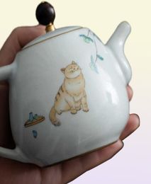 Luwu Cute Cat Ceramic Tapot Pot tradicional chino 280ml 2106219499620