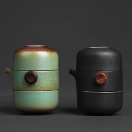 Luwu Japanese Ceramic Tapot Gaiwan Tafups de té de viaje de viajes portátiles hechos a mano 240510