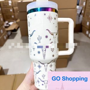 Lux Nieuwe 40oz Auto Cup Handhendjes Cups Ice Cream Cups Vacuüm Thermosbeker met Straw Factory Direct Sales