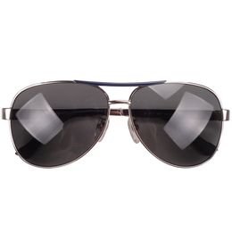 Luxary-gepolariseerde zonnebril voor mannen en vrouwen zilver / gunmetal extra grote / grijze lenzen