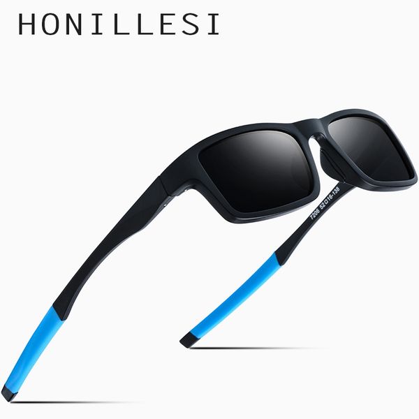 Lunettes de soleil polarisées Luxary-TR90 hommes Goggles Sport Male Mâle Drive Outdoor Square Basketball UV400 SUN VERRES POUR HOMMES GAFAS OCULOS DE SOL