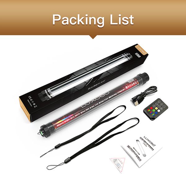 LuxCEO P7 RVB Pro imperméable RVB Light Wand P7RGB Éclairage portable Stick RVB LED VIDEO TUBE LUMIR