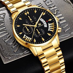 Luxe Klassieke jurk Watch Business Heren horloges kwarts Horloge rvs man kloke casual mannen reloj mannen horloges198y