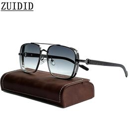 Luxe lunettes De soleil pour hommes en bois carré femmes à la mode Vintage mode lunettes rétro tendance Gafas De Sol Hombre Lunette 240322