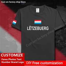 Luxembourg Luxembourger T-shirt Personnalisé Jersey Fans DIY Nom Numéro Marque High Street Fashion Hip Hop Lâche Casual T-shirt 220614