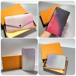 luxery Designer Portefeuilles Minuit Fuchsia COIN PURSE WALLET Sunrise Pastel Porte-monnaie Mini Portefeuille porte-carte de visite avec boîte de haute qualité