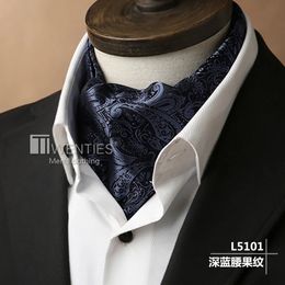 Luxery Mens Cravat Tie Floral Paisley Silk Scarf Geweldig voor bruiloftsfeest Hoogwaardige Jacquard NecTie Men240409