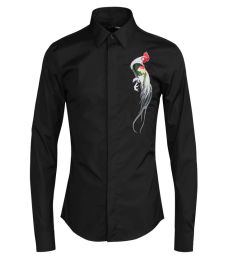 Luxe nouveau poulet brodé chemises pour hommes automne simple boutonnage de haute qualité mode à manches longues coton grande taille M-4xl