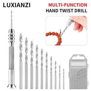 Luxianzi Mini micro-aluminium Foret à main Drillage du bois Forage Rotary outils pour les bijoux Watch 10pc