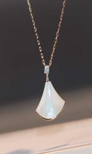 Collier avec pendentif en forme de coquille blanche et diamant pour femme, bijou de qualité luxueuse, cadeau de mariage, PS38398955020