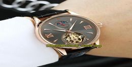 Luxry New Master Grande Tradition Q1562521 Rose Gold Case Automatic Mécanique tourbillon Moon Phase Mens Watch Leather Strap Watc1857584