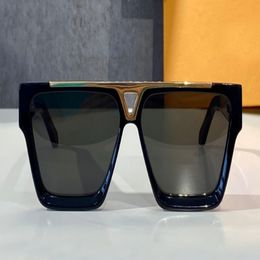 Luxu Square Sunglasses Frame noir Gold Gris Dark Gris ombré Lunes pour hommes Sonnenbrille Gafa de Sol UV400 Protection de protection avec 202n