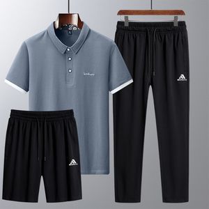 Luxuary heren tracksuit set zomer polo shirts tweedelige nieuwe casual sportkleding Japan Korean Style Business Set Set voor mannen