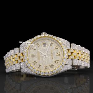 Reloj Moissanite de marca Luxuri, reloj de pulsera de acero inoxidable Hip Hop Iced Out para hombres a precio mayorista