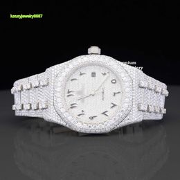 Montre de luxe en Moissanite glacée pour hommes, montre-bracelet Hip Hop, en acier inoxydable, buste vers le bas, prix de gros