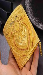 Luxurio Bride 24k Gold Color Dubai Brangles pour femmes Bracelets éthiopiens africains Cadeaux de fête de mariage 2109181410605