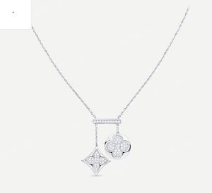 Luxe 10 Diamond Diamond klaver hanger ketting set met diamanten 925 zilveren ketting 18Kplated rose goud klassieke elegante ketting verloving sieraden met doos