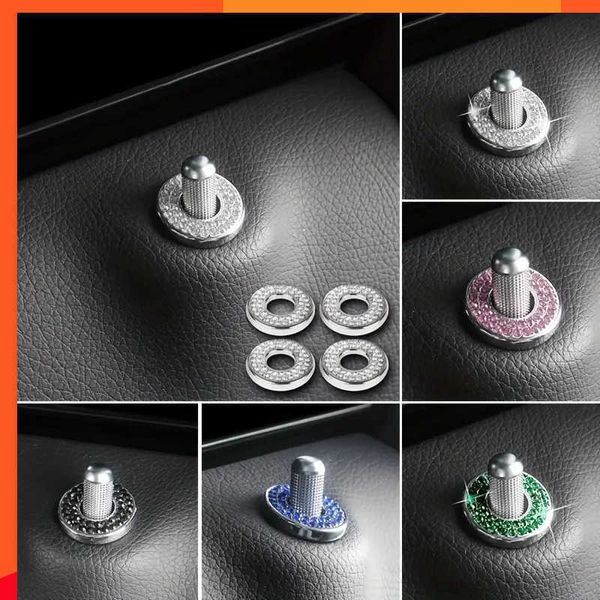 Luxueux 4 pièces boulons de porte de voiture couvercle de goupille de verrouillage de porte diamant décoration automatique garnitures anneau autocollant pour Mercedes-benz classe C C200l Glc260 C260l