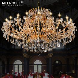 Luxueux lustre en cristal ambre allumant Maria Theresa grande suspension pour hôtel projet restaurant Lustres Luminaria lampe à la maison