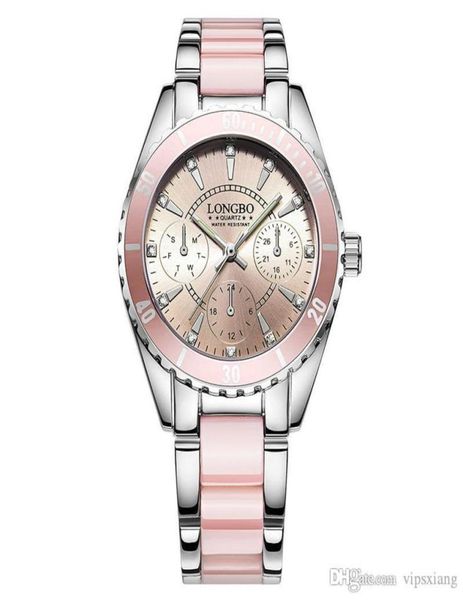 Luxueuse marque mode quartz plongée regarder les femmes roses plongeons dames fausses sangles en céramique montre des sports de haute qualité imperméables wris9692213