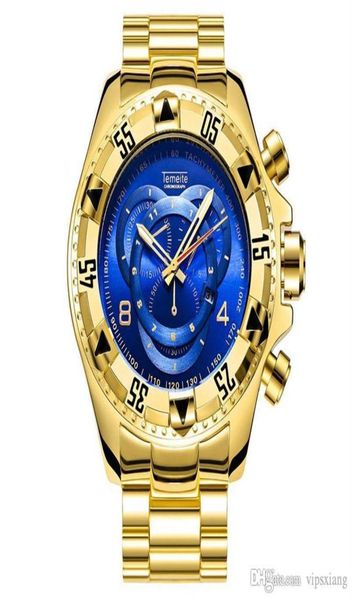 Luxueux marques sportives de mode quartz montre grand cadran en acier inoxydable hommes montres en or plongée étanche à bracelet de haute qualité DO9774175