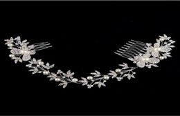 Pièces de tête de mariée luxueuses papillon strass perle alliage respectueux de l'environnement mariage cheveux longs peigne accessoire de cheveux de mariage 1721345