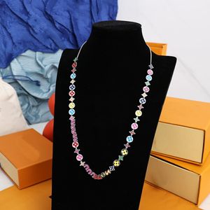 Luxurious Candy Colorido Cristal Circón Collar Flower Pulsera Luz de lujo Luxury High Grade Love Rainbow Neck Chain Women Jewelry Fiesta de bodas Regalos HL2 --Ty43