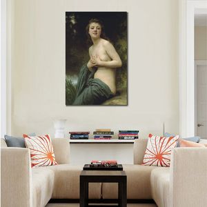 Luxueux Toile Art Portrait Peinture William Adolphe Bouguereau Printemps Brise Peint À La Main Salles D'étude Décor