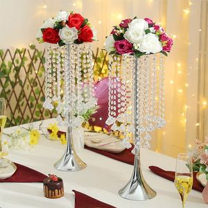 Luxe Crystal Flower Stand bruiloft centerpieces kandelaars voor bruiloftsfeestdiner restaurant Home Decoratie benodigdheden