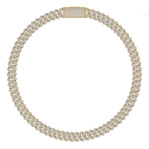 Luxe Cubaanse ketens 14kt vast goud 16 mm 22 inch met natuurlijke ronde vorm echte diamanten - verkrijgbaar in geel