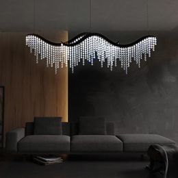 Moderne kristallen kroonluchters verlichting retro LED chroom gouden hanger hangende lampen glans voor woonkamer slaapkamer eetkamer verlichting armatuur golf kristallen kroonluchters