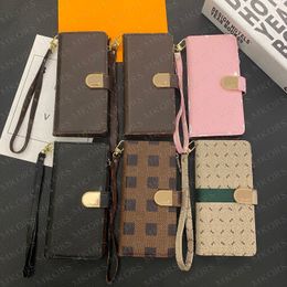 Fundas de teléfono con billetera de diseño lujoso para iPhone 15 14 13 12 12pro 11 Pro X Xs Max Xr 8 7 Plus Funda de cuero PU Funda con ranura de almacenamiento funcional Soporte Samsung S23 S22 Ultra