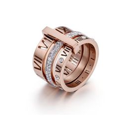 Luxurious diseñador para mujer Ring Zirconia Engagement Titanium Steel Love Anillos de boda Bedding Gold Fashion Jewelry Regalos WOM9589316