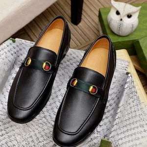 Luxe Designer Heren Jurk Loafer Echt Leer Zwart Lente Herfst Mocassins Zakelijk Handgemaakte Schoen G Formeel Feest Kantoor Bruiloft Mannen Loafer Schoenen