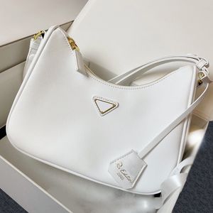 Mini sacs à main de styliste luxueux pour femmes, sac à bandoulière Hobo avec sangle de portefeuille, sac classique à fermeture éclair, réédition de marque en cuir Saffiano pour femmes