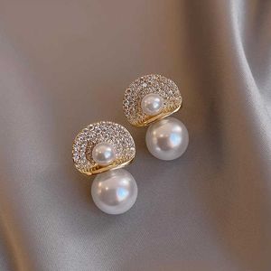 Luxe diamanten pareloorbellen Dames met cool temperament Nieuwe mode-oorbellen