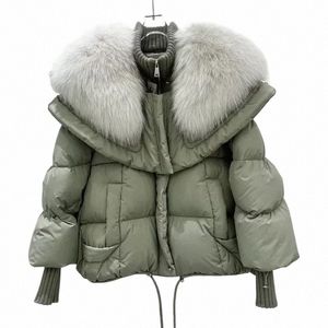 Luxueux col de fourrure de renard doudoune femme 2023 hiver nouveau manteau de col de poupée veste d'hiver femmes o3cP #