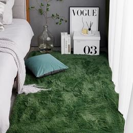 Luxueuse chambre de tapis vert plein de nordique ins nordic sable table basse de chevet fille moelleuse en peluche 240424