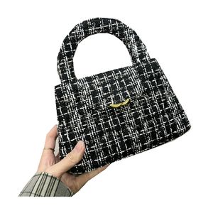 Luxueux Mini Sac À Bandoulière Femme Sac À Bandoulière Épissé Matelassé Tweed Porte-Monnaie Sac À Main De Luxe Rétro Sac À Bandoulière Valise Pochette Pochette De Soirée Pochette 22CM